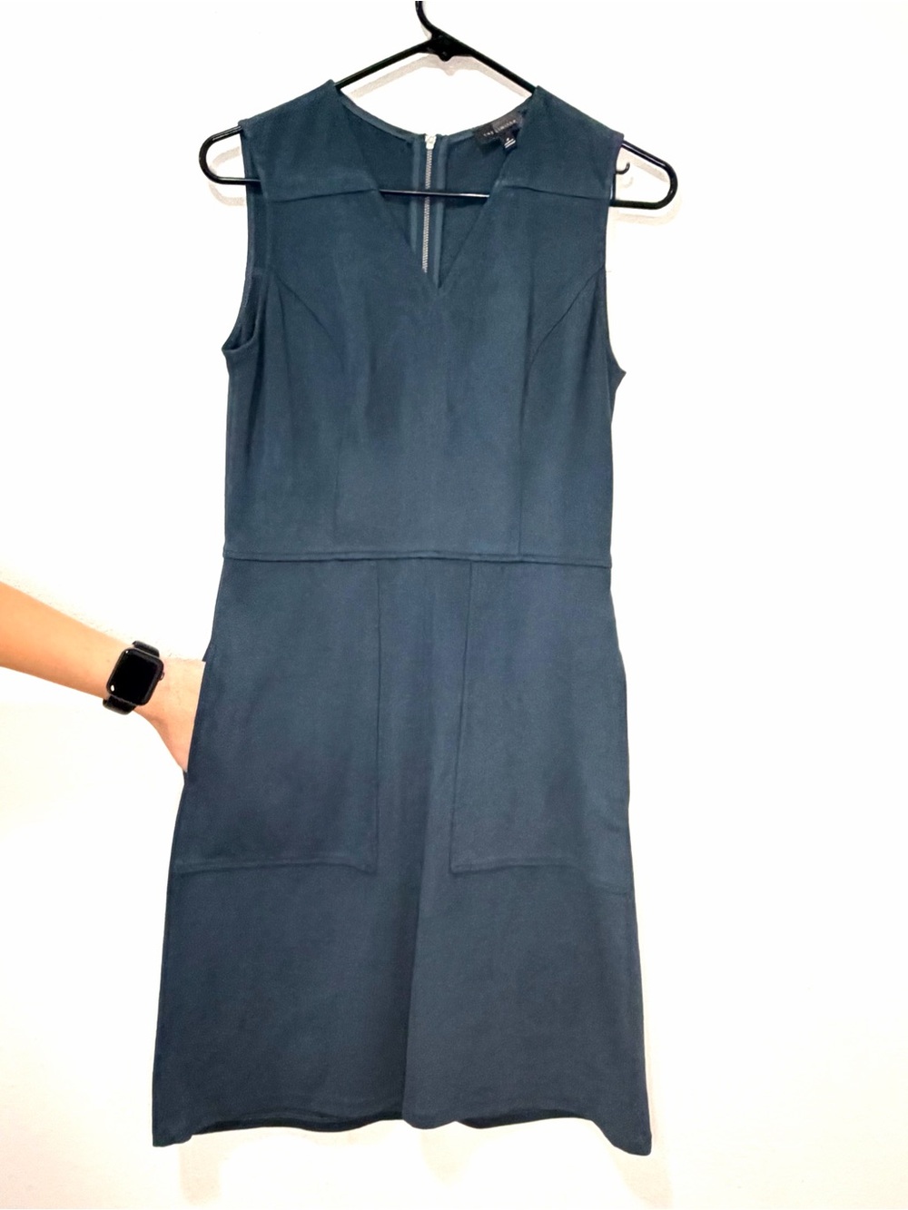 The Limited Dusty Blue Suede Dress with Pockets